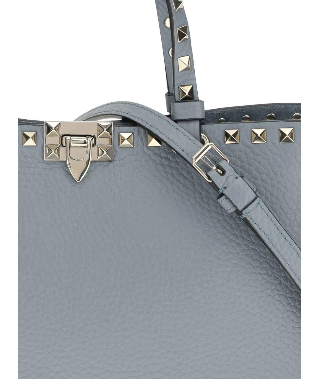 VALENTINO Голубая кожаная сумка тоут, фото 4