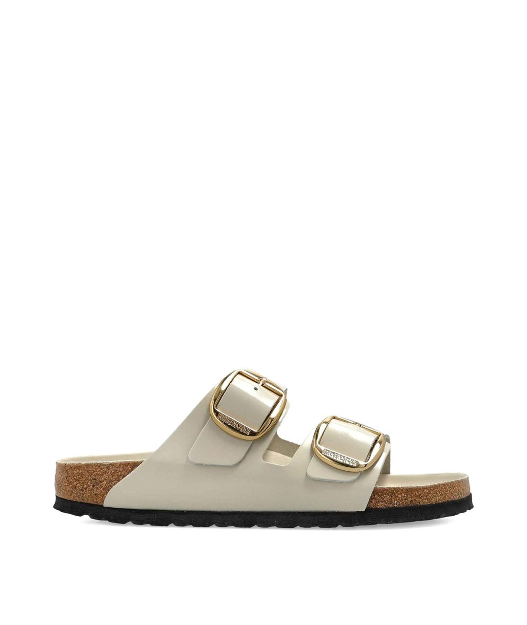 BIRKENSTOCK Серые кожаные сандалии, фото 1