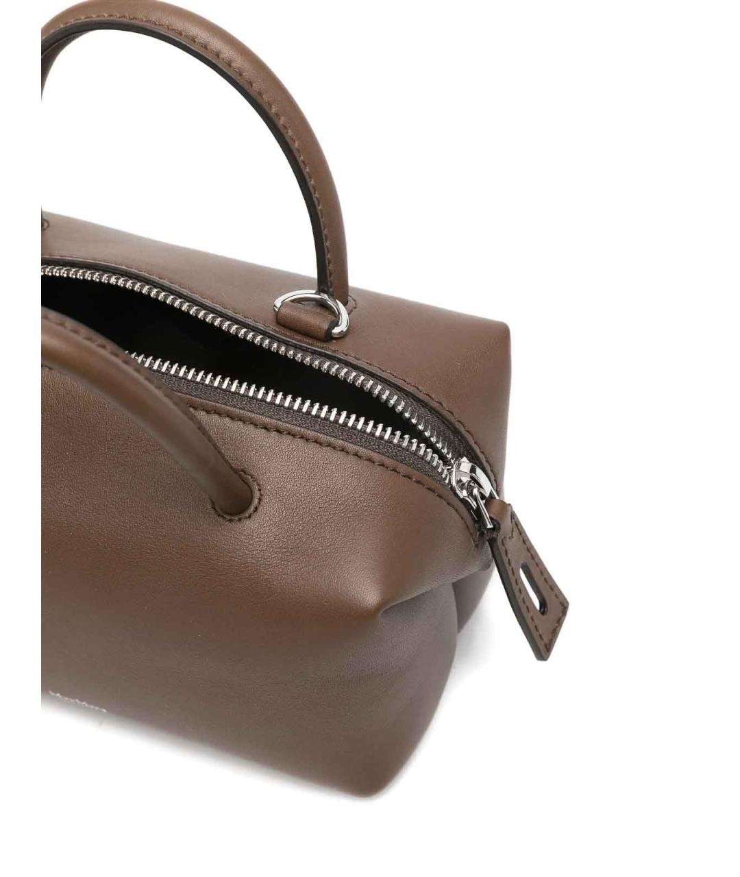 MAX MARA Коричневая кожаная сумка с короткими ручками, фото 5