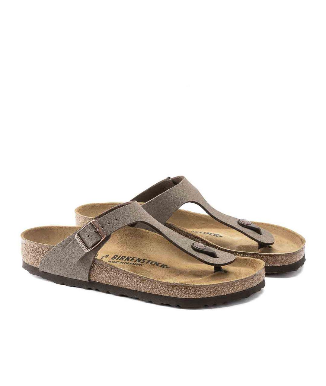 BIRKENSTOCK Бежевые кожаные шлепанцы, фото 5