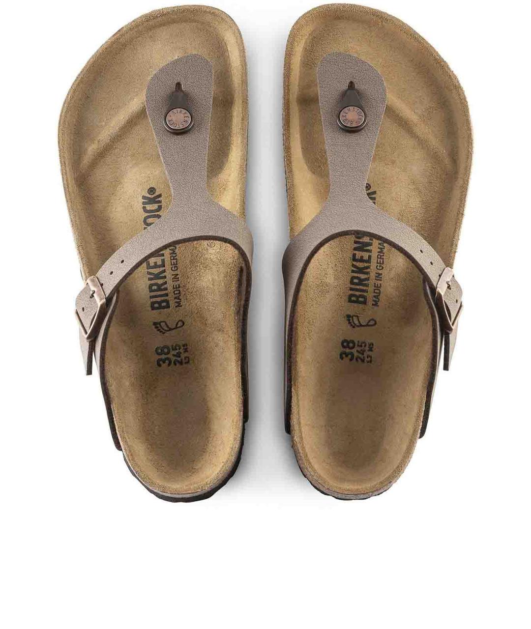 BIRKENSTOCK Бежевые кожаные шлепанцы, фото 3