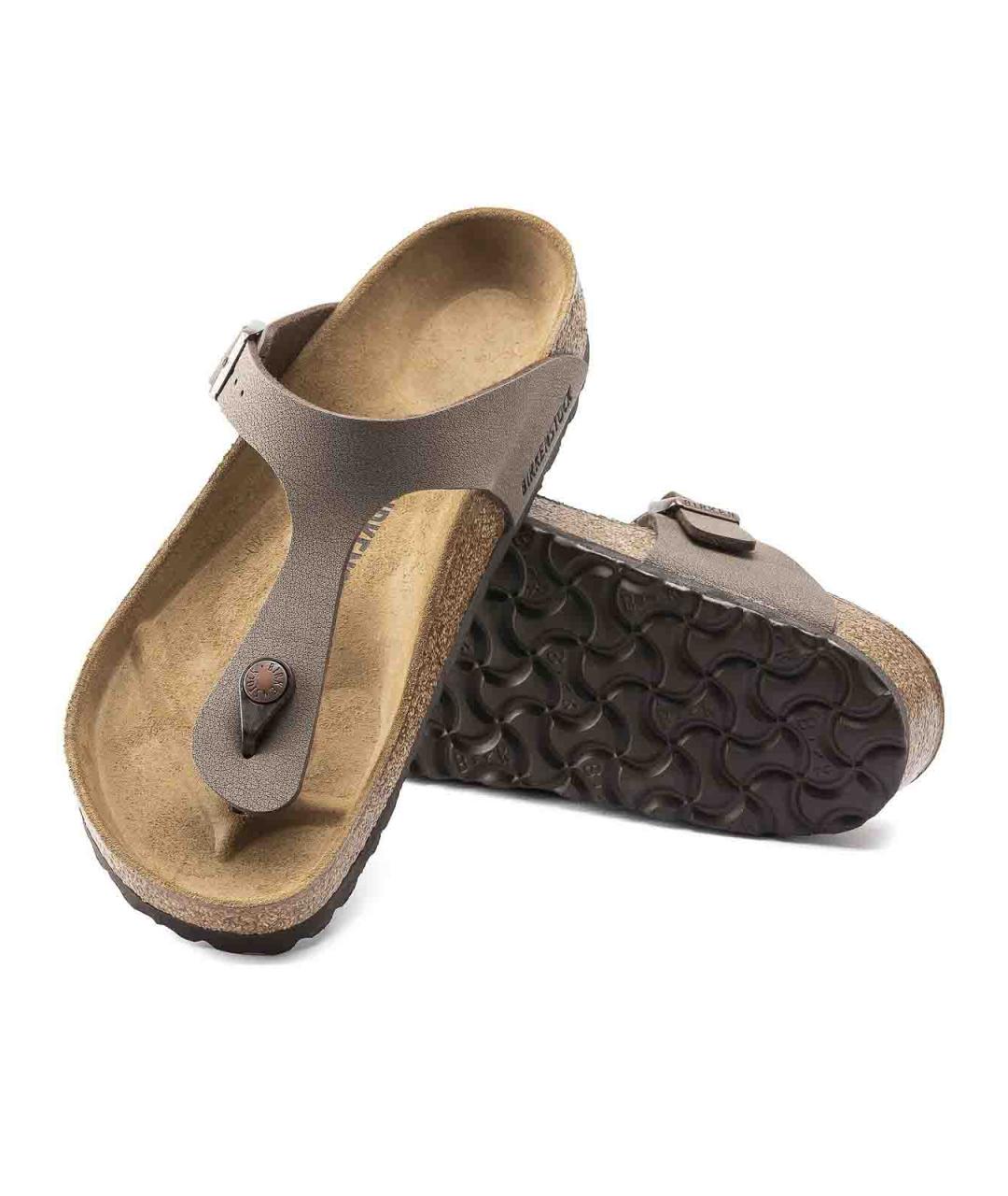 BIRKENSTOCK Бежевые кожаные шлепанцы, фото 4