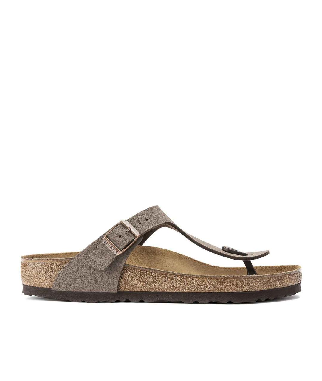 BIRKENSTOCK Бежевые кожаные шлепанцы, фото 1