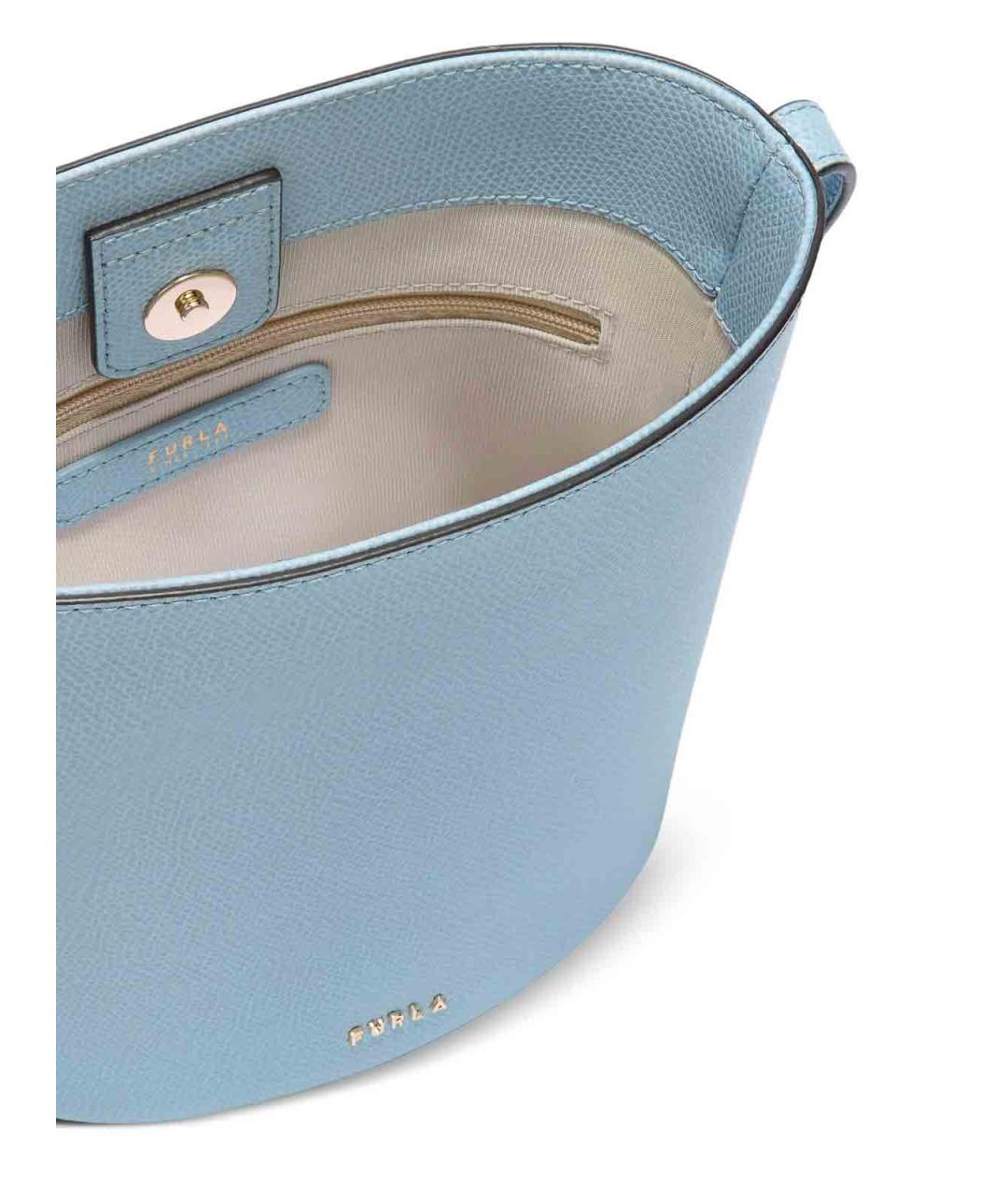FURLA Голубая кожаная сумка через плечо, фото 3