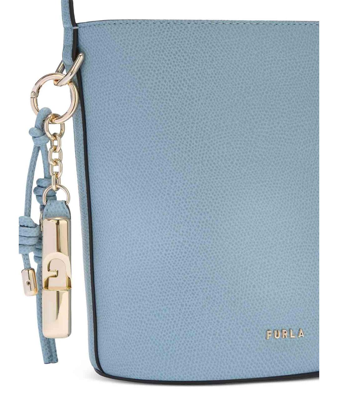 FURLA Голубая кожаная сумка через плечо, фото 4