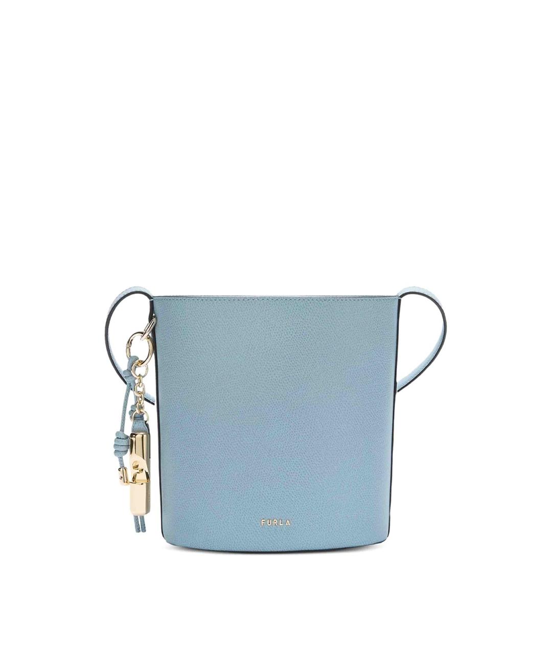 FURLA Голубая кожаная сумка через плечо, фото 1