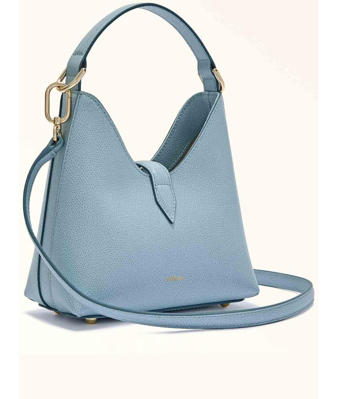 FURLA Голубая кожаная сумка через плечо, фото 2
