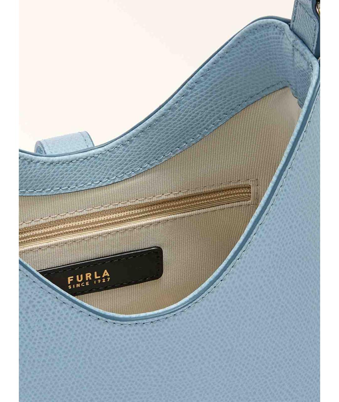 FURLA Голубая кожаная сумка через плечо, фото 3