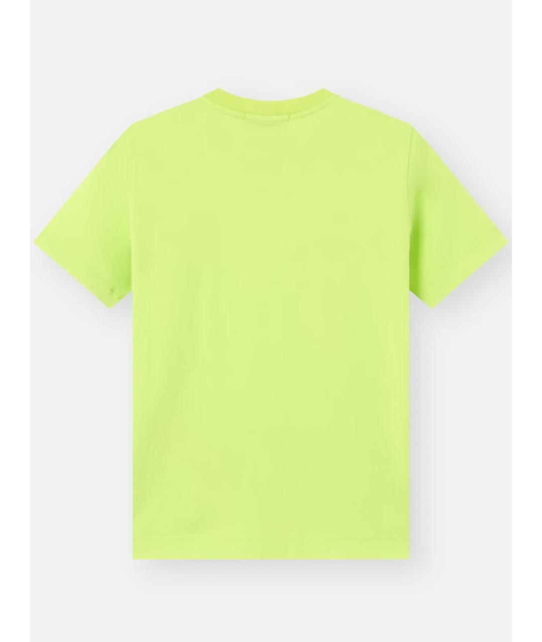 STONE ISLAND JUNIOR Салатовая хлопковая детская футболка, фото 4