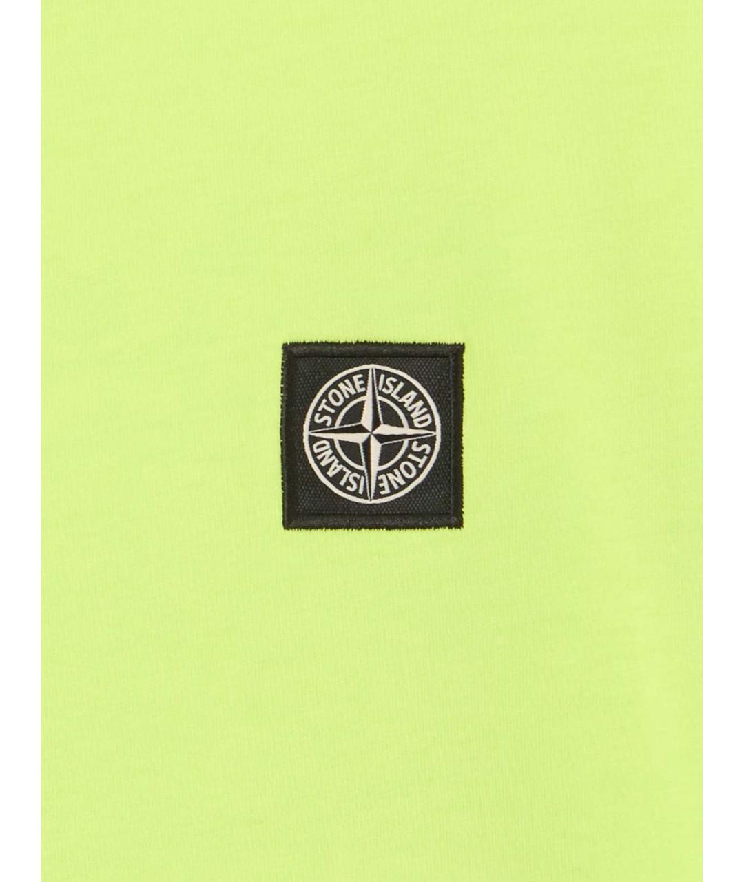 STONE ISLAND JUNIOR Салатовая хлопковая детская футболка, фото 2