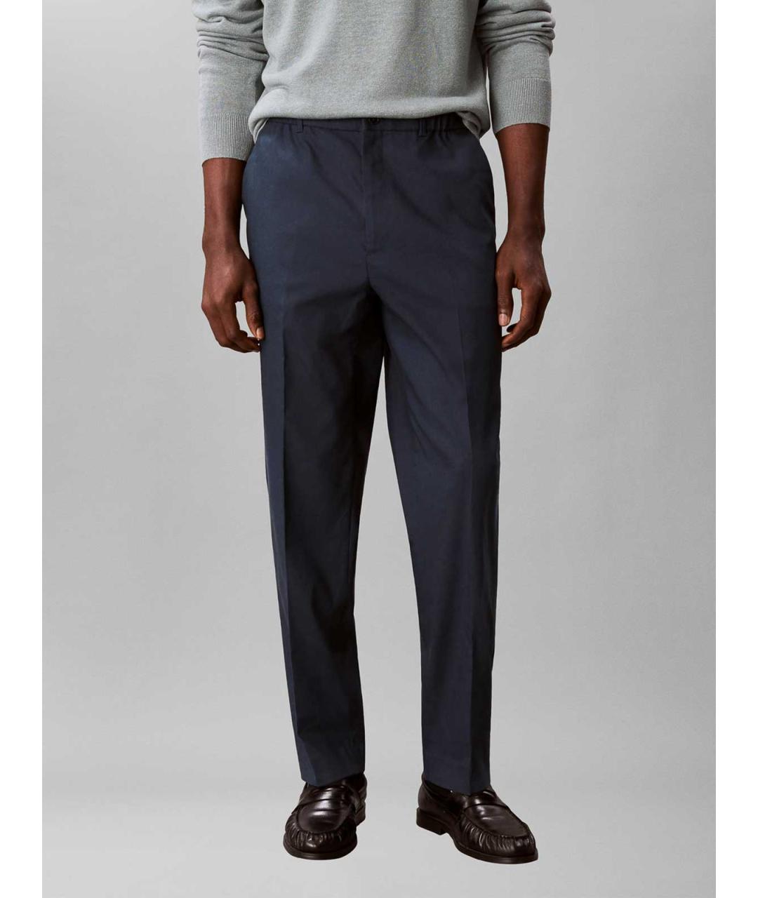 CALVIN KLEIN Синие льняные повседневные брюки, фото 2
