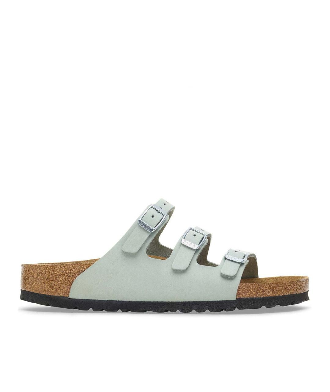 BIRKENSTOCK Салатовые замшевые сандалии, фото 1