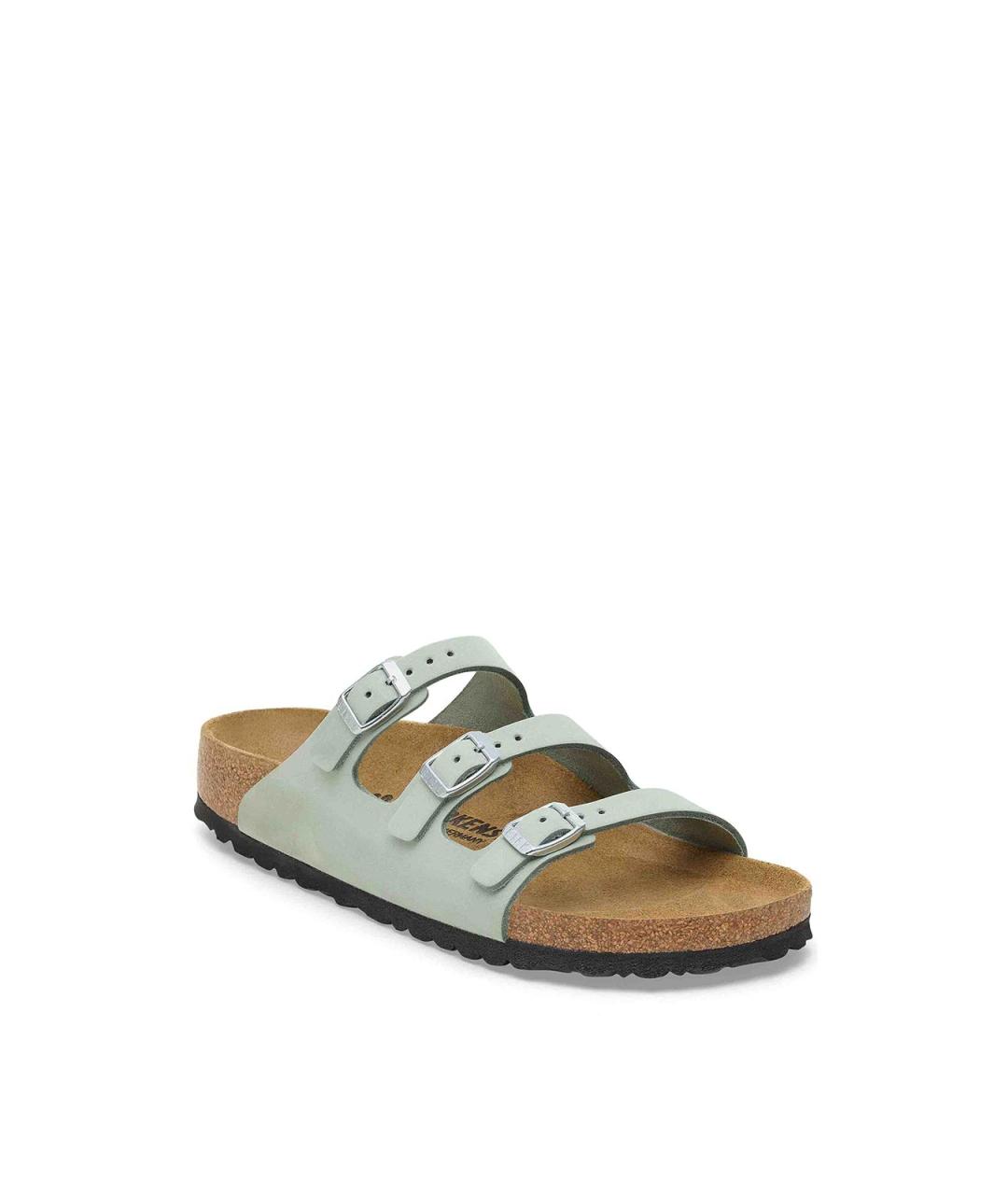 BIRKENSTOCK Салатовые замшевые сандалии, фото 2