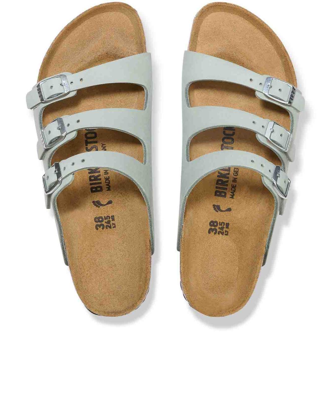 BIRKENSTOCK Салатовые замшевые сандалии, фото 3