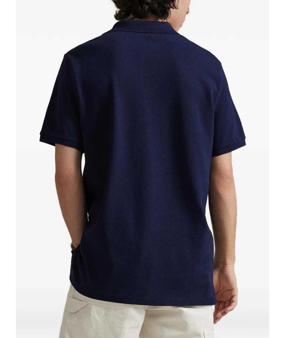 POLO RALPH LAUREN Синее хлопковое поло с коротким рукавом, фото 4