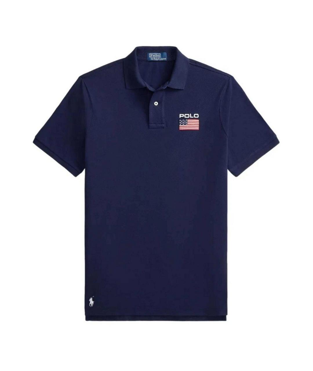 POLO RALPH LAUREN Синее хлопковое поло с коротким рукавом, фото 1