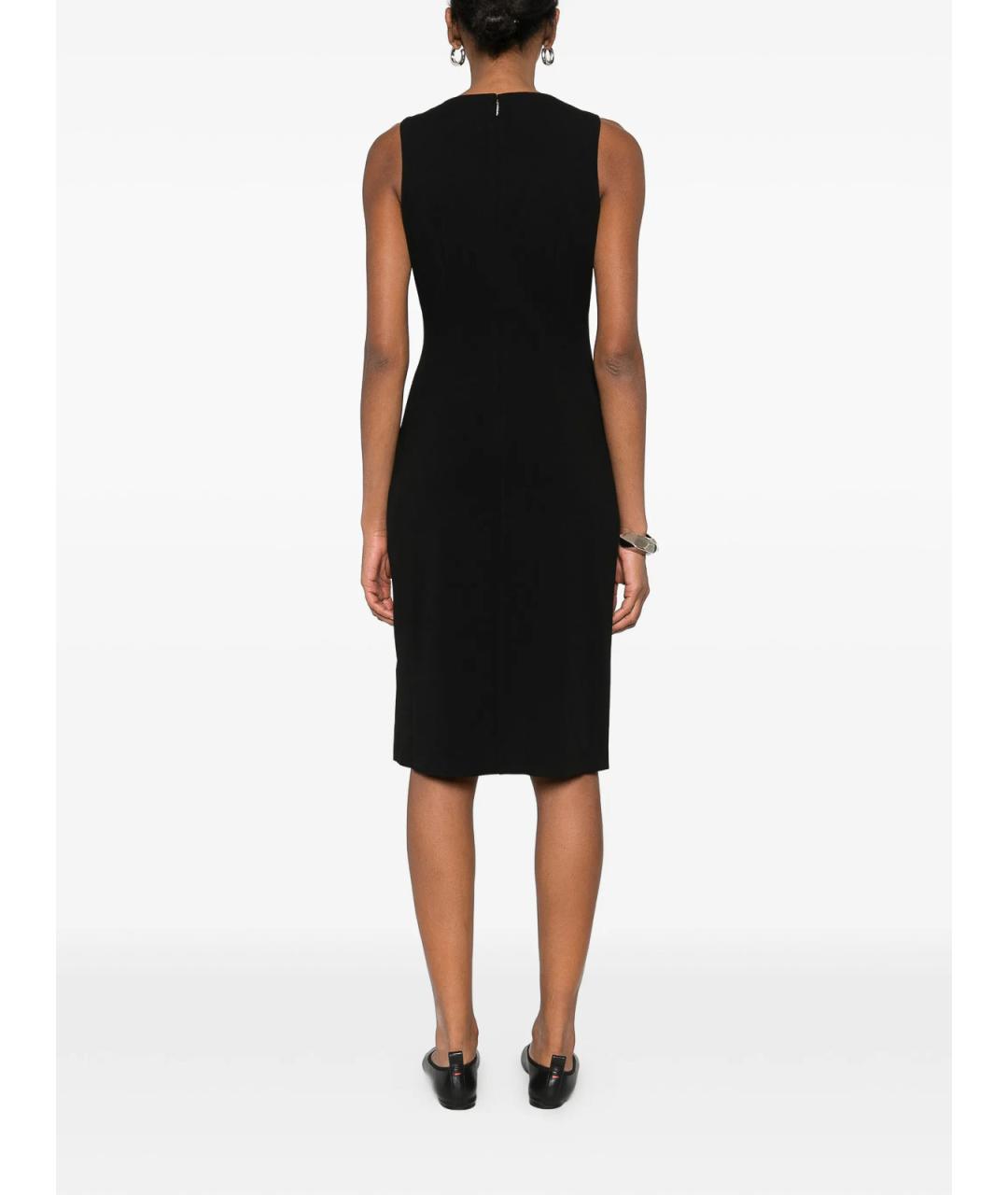 CALVIN KLEIN Черное креповое повседневное платье, фото 4