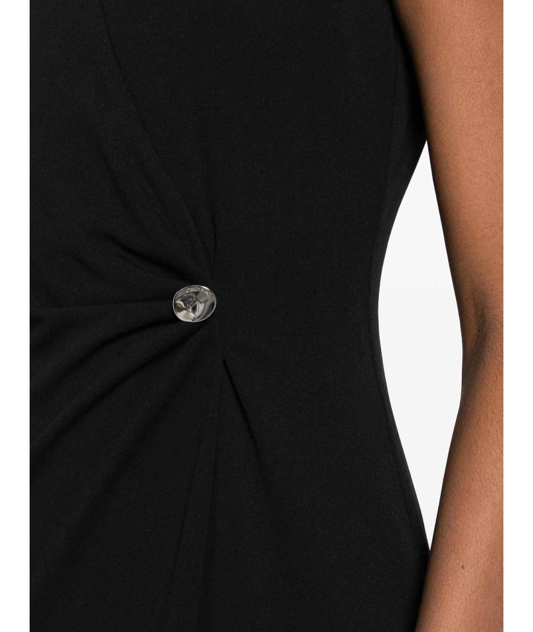 CALVIN KLEIN Черное креповое повседневное платье, фото 5