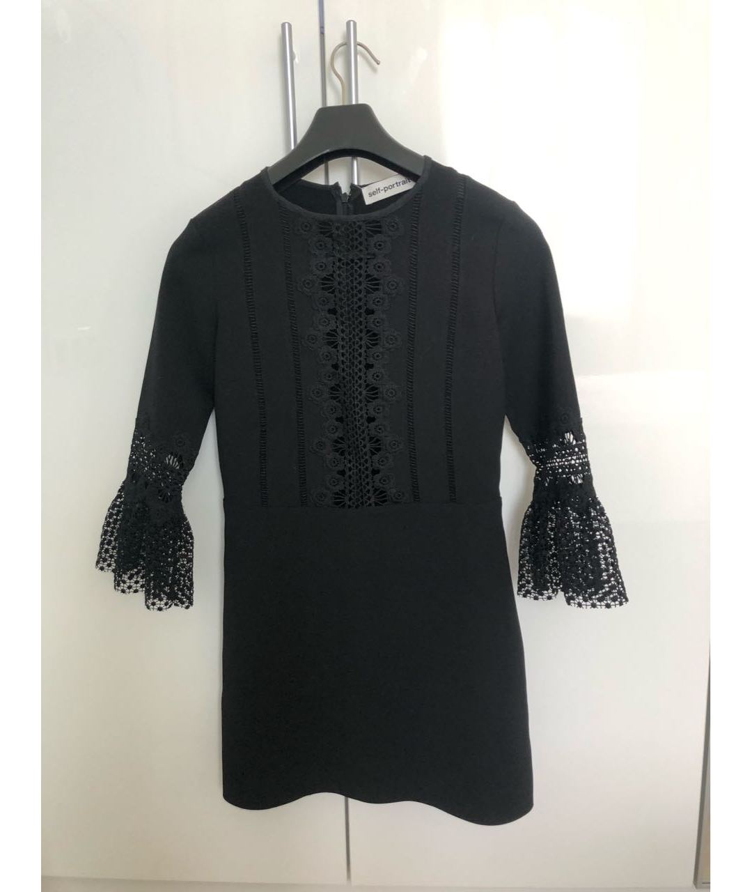 SELF-PORTRAIT Черное полиэстеровое повседневное платье, фото 6