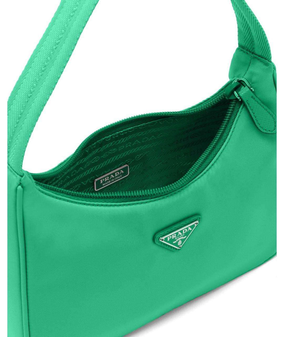 PRADA Зеленая синтетическая сумка тоут, фото 3