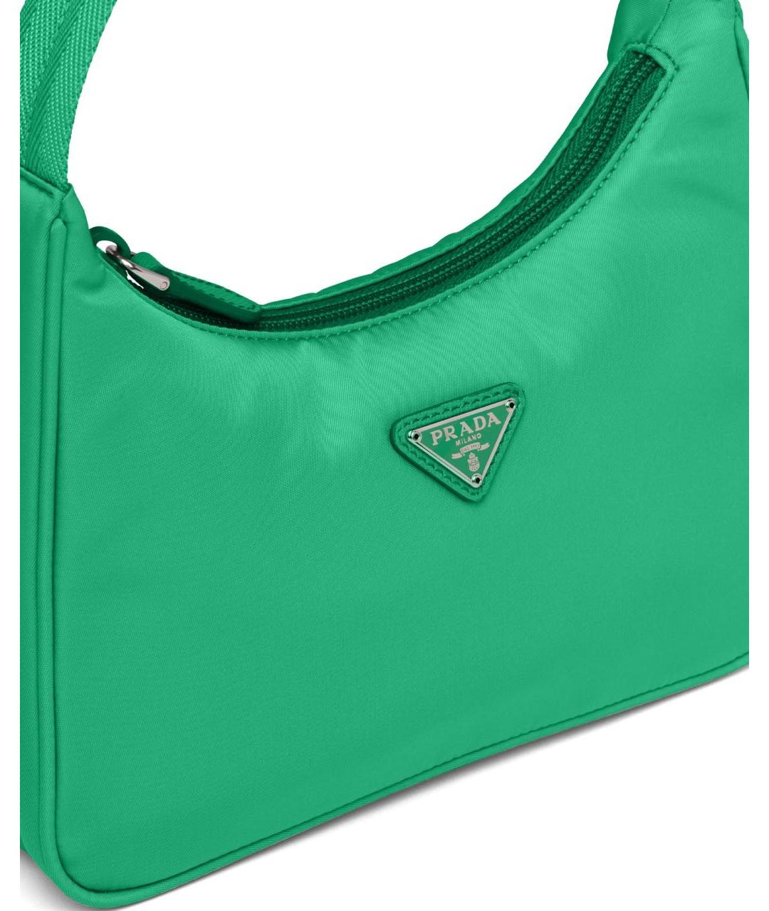PRADA Зеленая синтетическая сумка тоут, фото 2