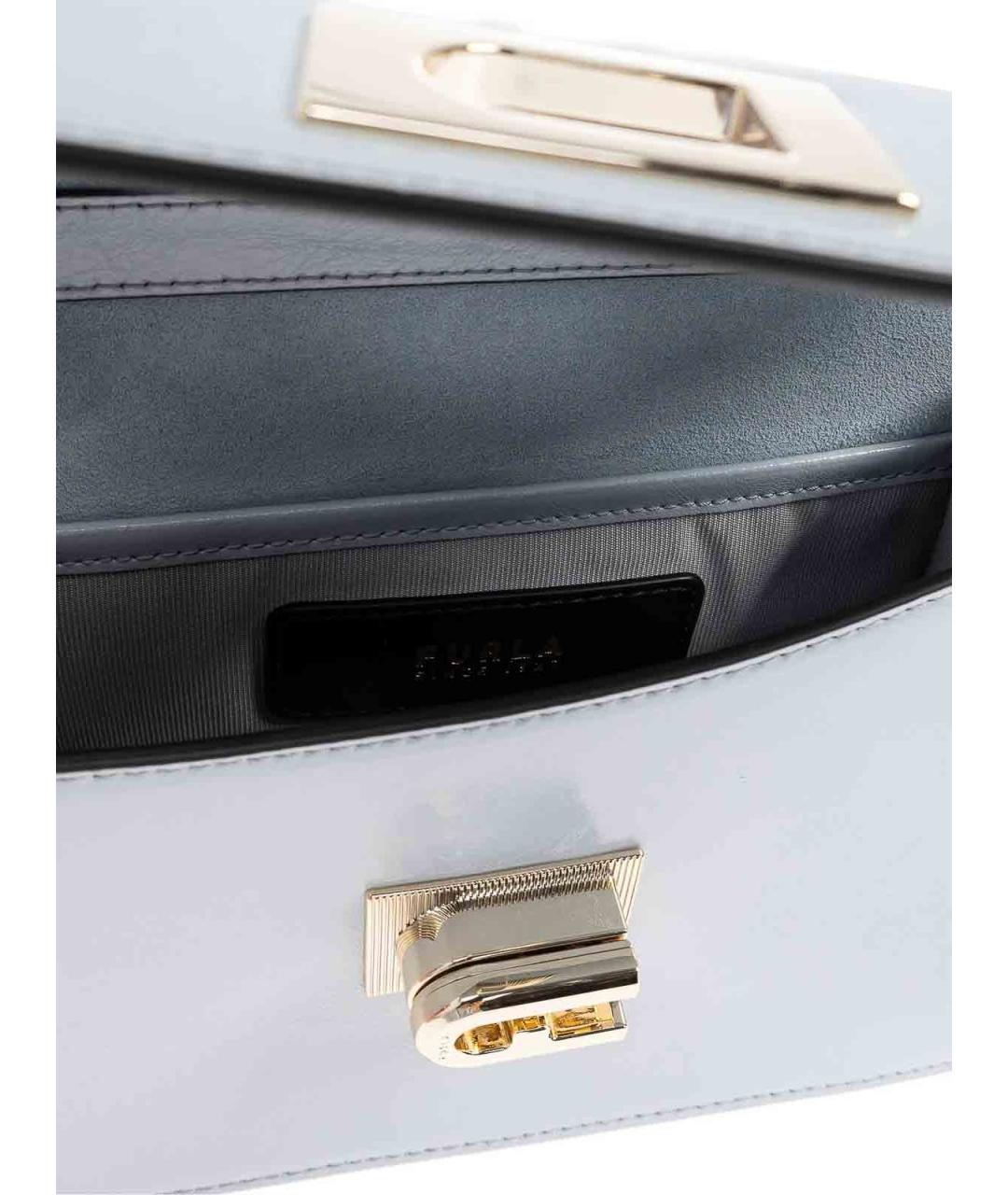 FURLA Голубая кожаная сумка через плечо, фото 5