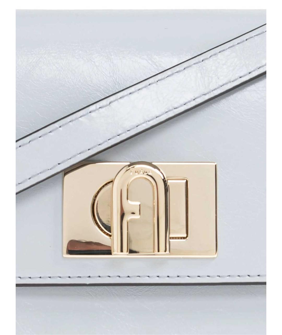 FURLA Голубая кожаная сумка через плечо, фото 6