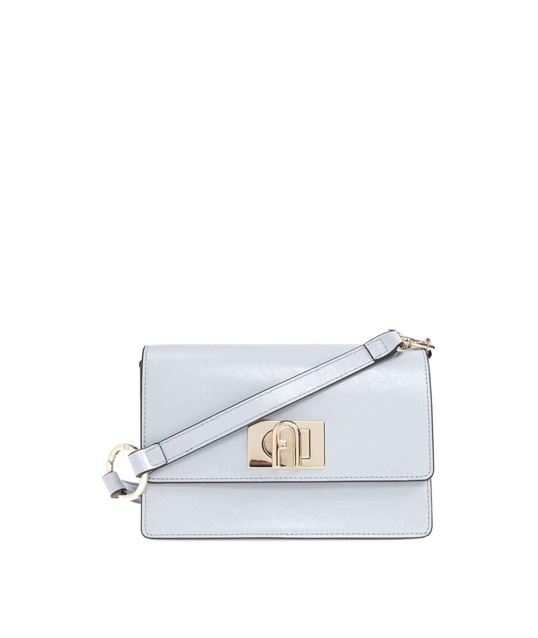 FURLA Голубая кожаная сумка через плечо, фото 1
