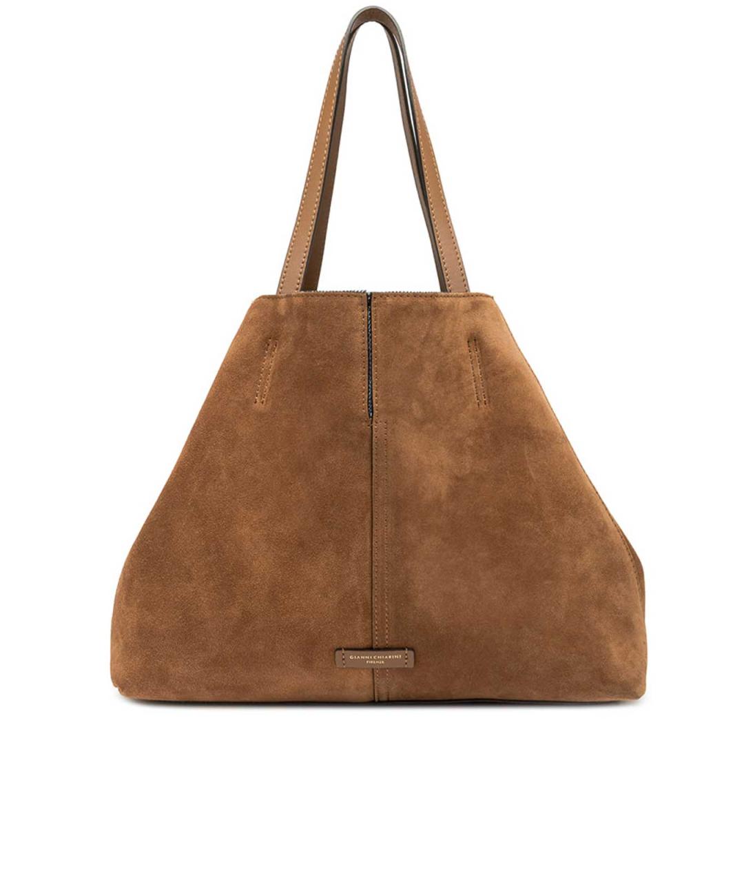 Gianni Chiarini Коричневая замшевая сумка тоут, фото 2