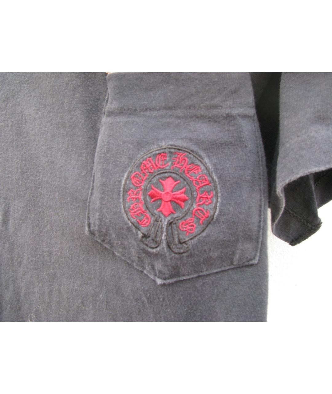 CHROME HEARTS Черная хлопковая футболка, фото 3