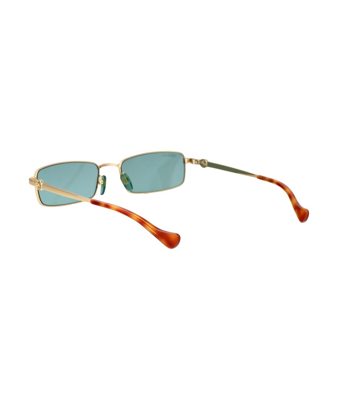 GUCCI Золотые металлические солнцезащитные очки, фото 4