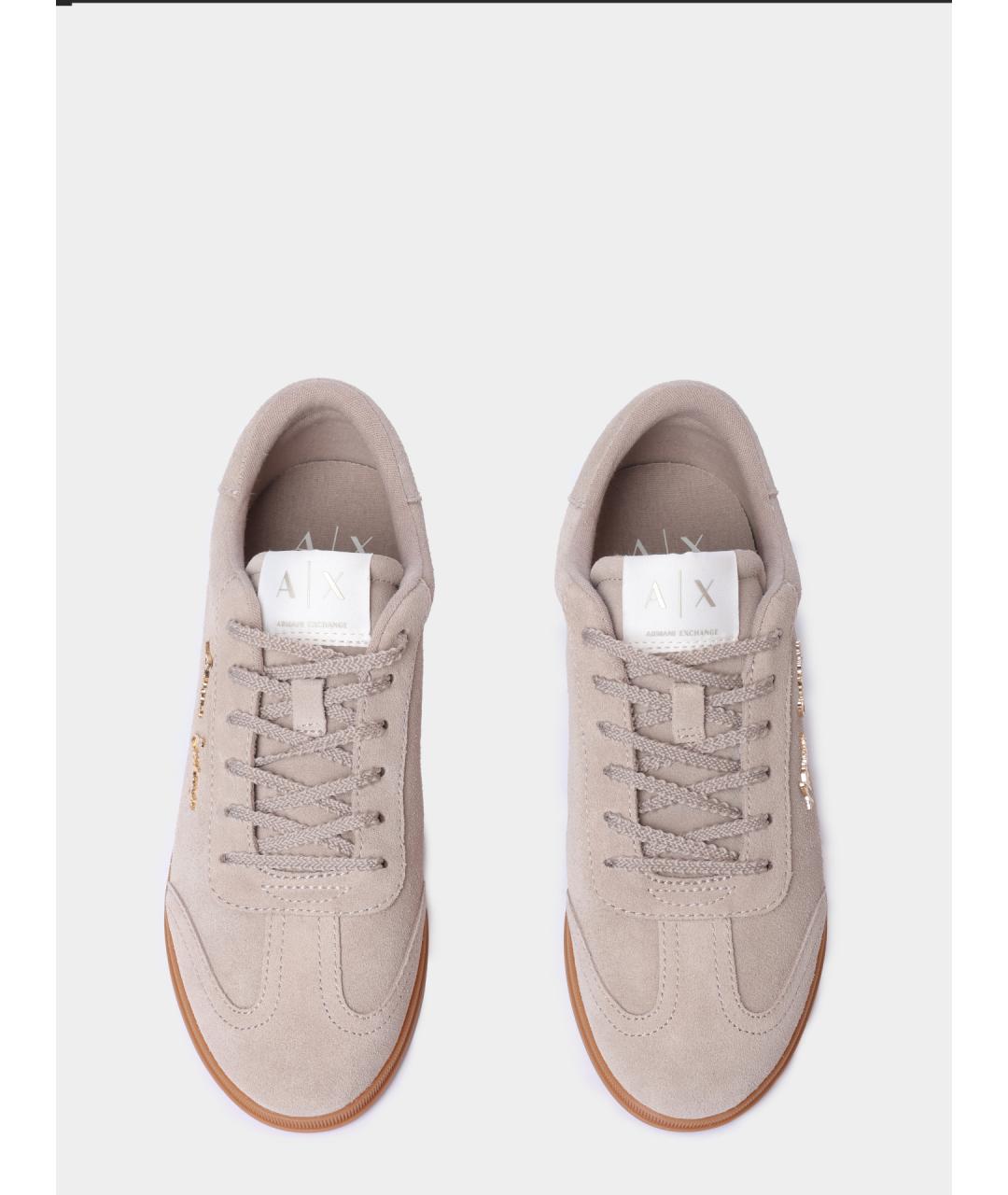 ARMANI EXCHANGE Бежевые замшевые кеды, фото 4
