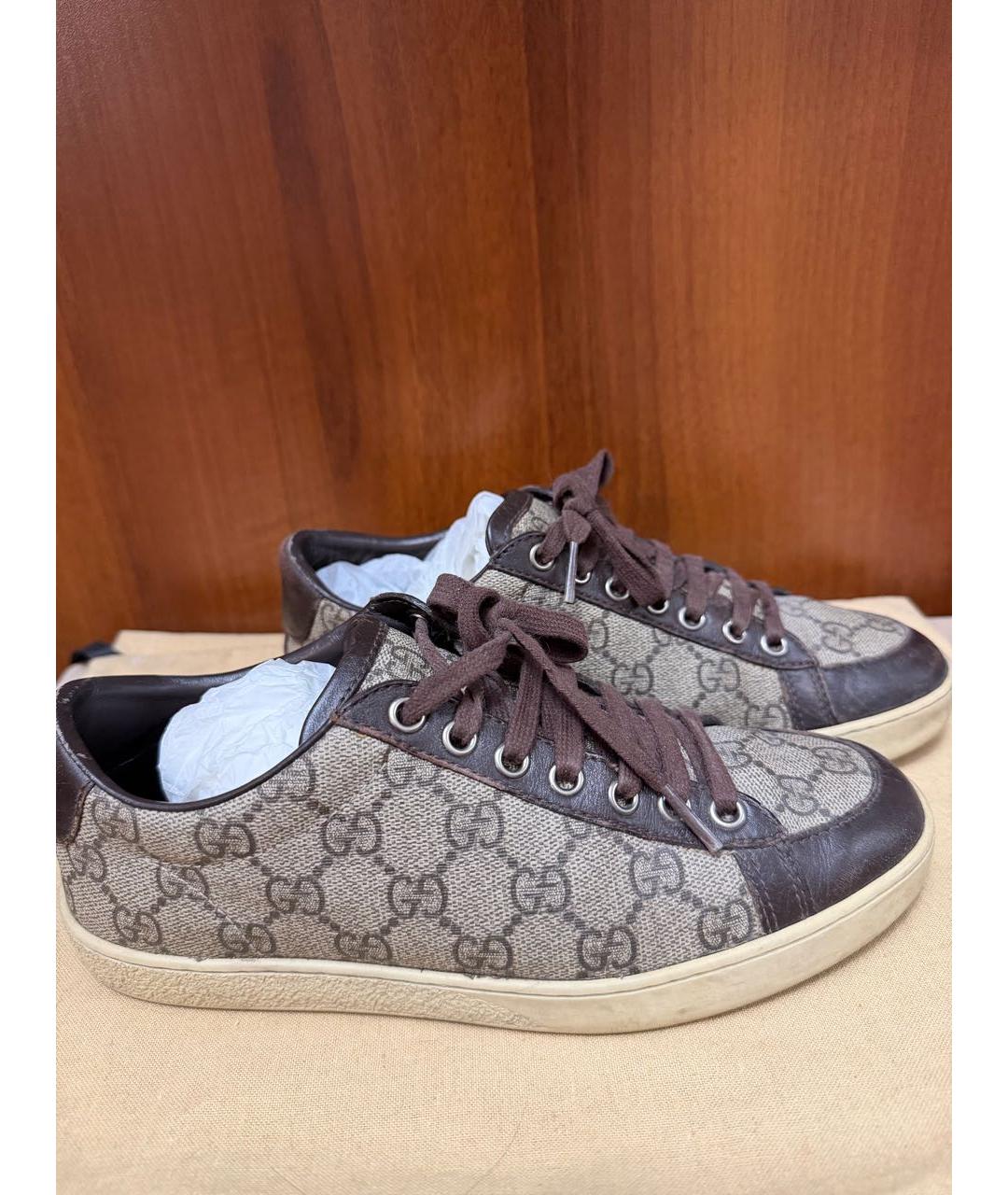 GUCCI Коричневые кеды, фото 6