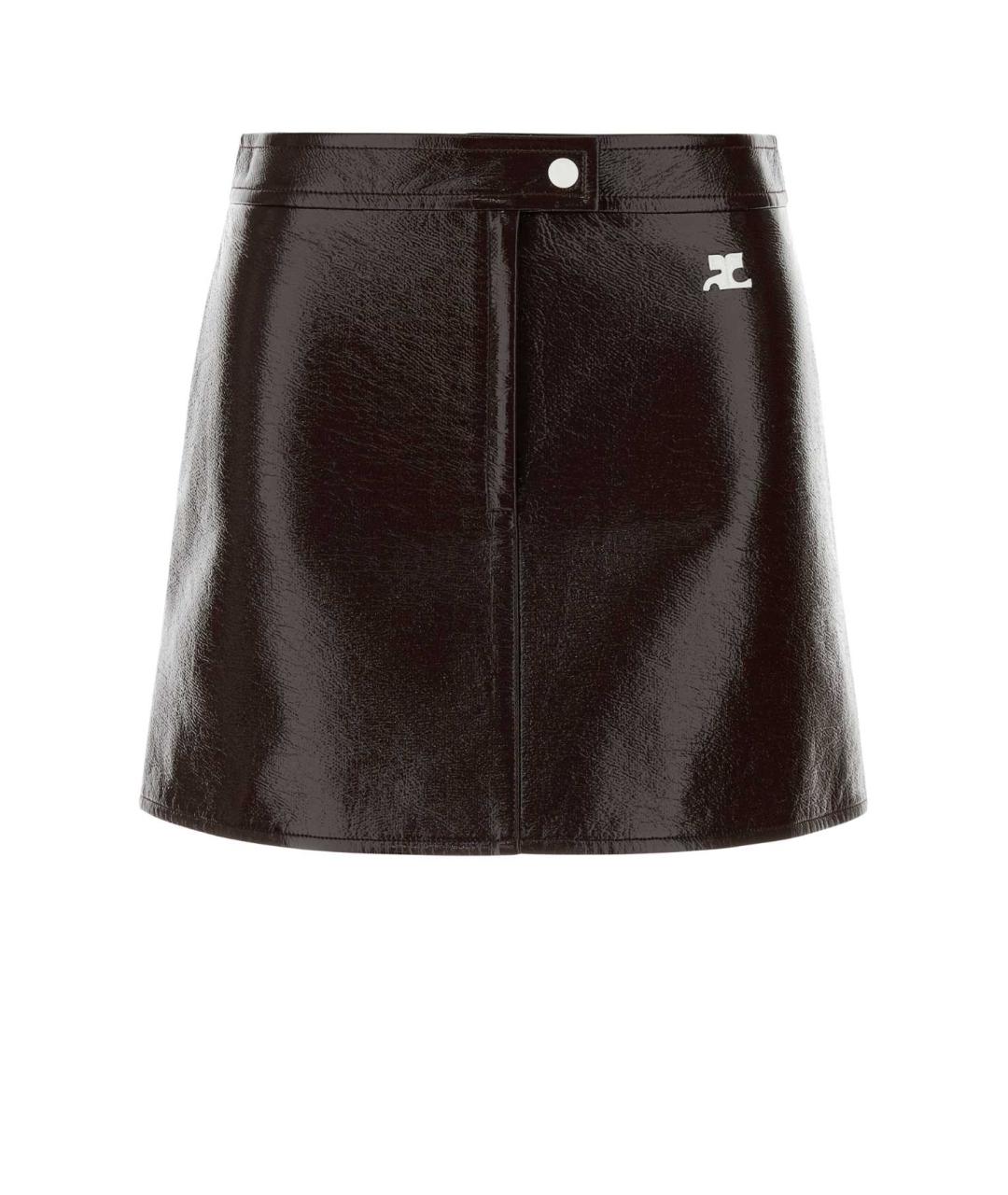 COURREGES Коричневая хлопковая юбка мини, фото 1