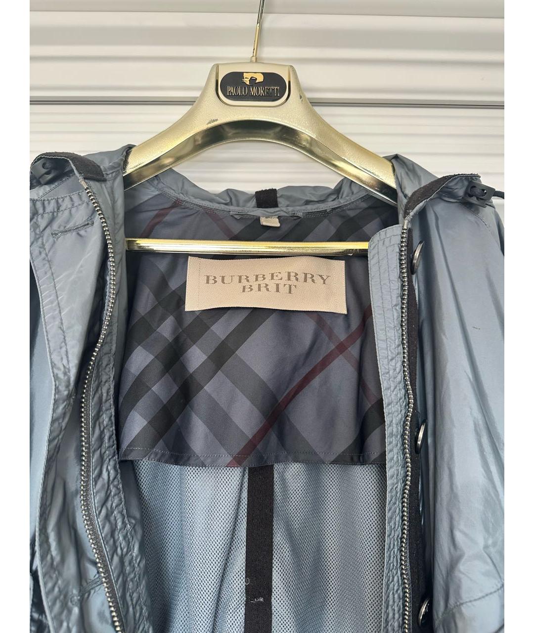 BURBERRY Серая полиэстеровая куртка, фото 4