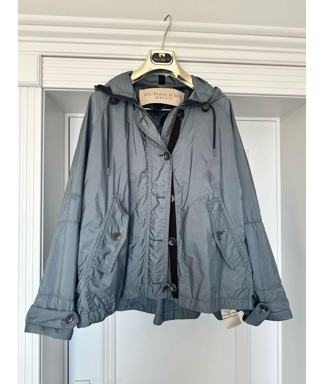 BURBERRY Серая полиэстеровая куртка, фото 9