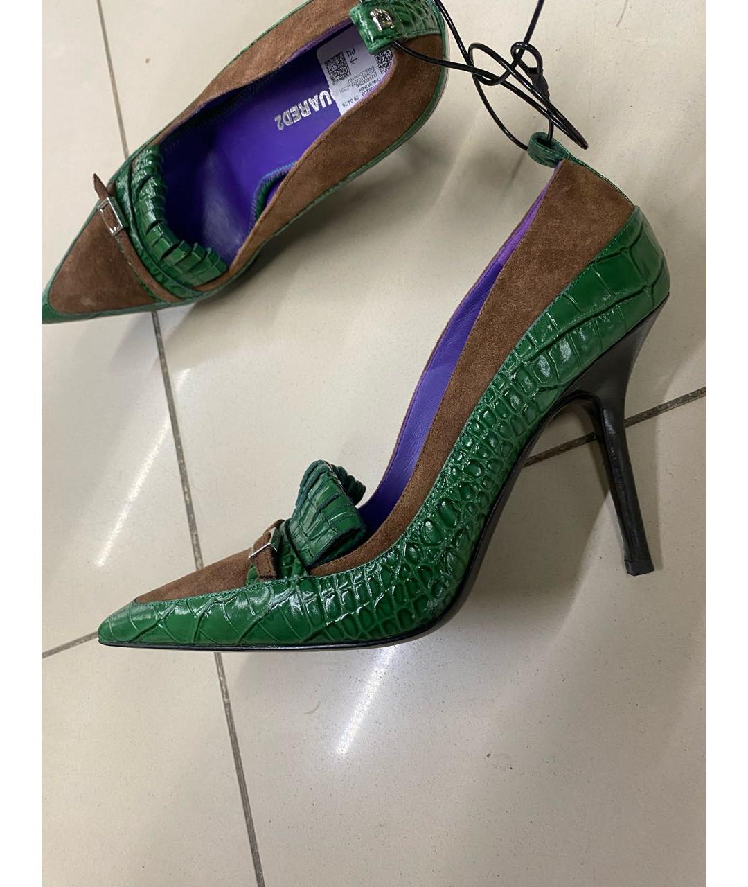 DSQUARED2 Зеленые кожаные туфли, фото 7