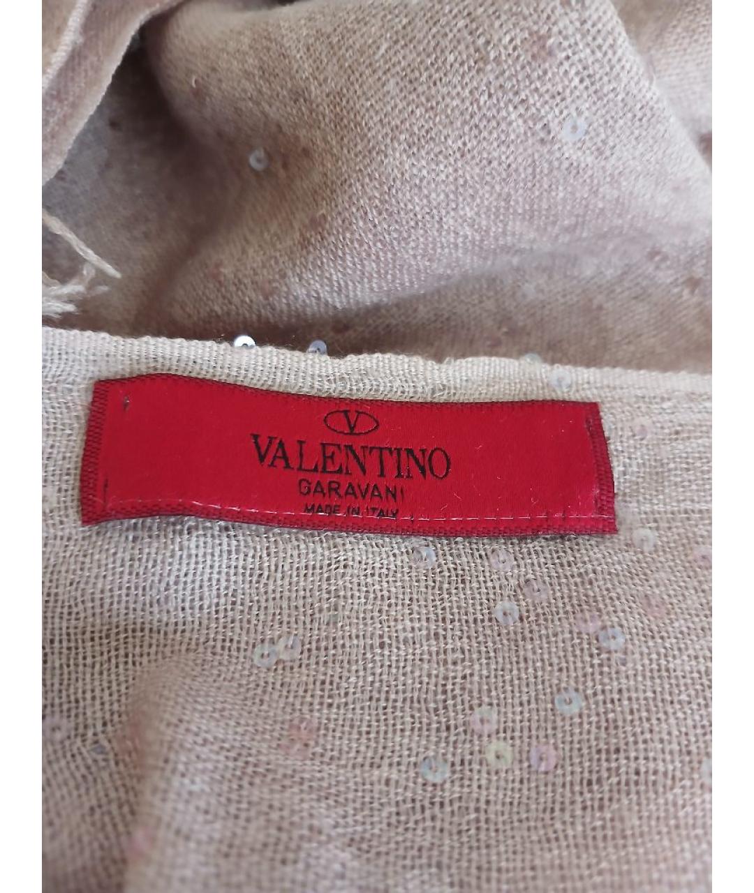 VALENTINO Розовый хлопковый шарф, фото 3