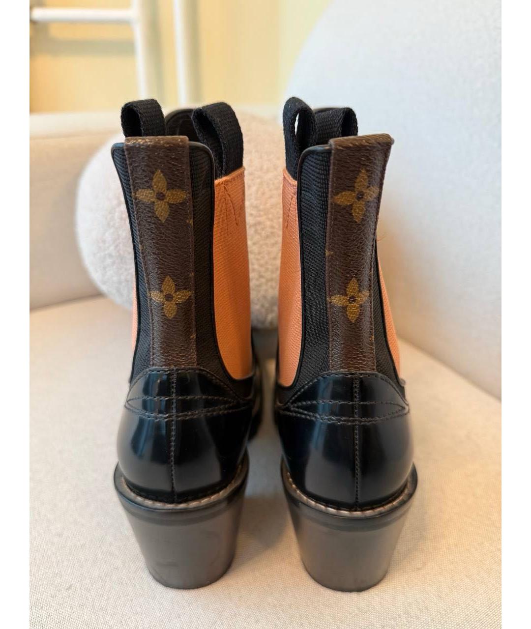 LOUIS VUITTON Черные кожаные сапоги, фото 3