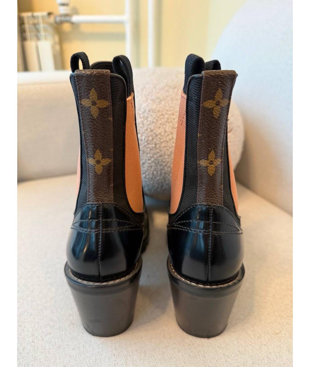LOUIS VUITTON Черные кожаные сапоги, фото 6