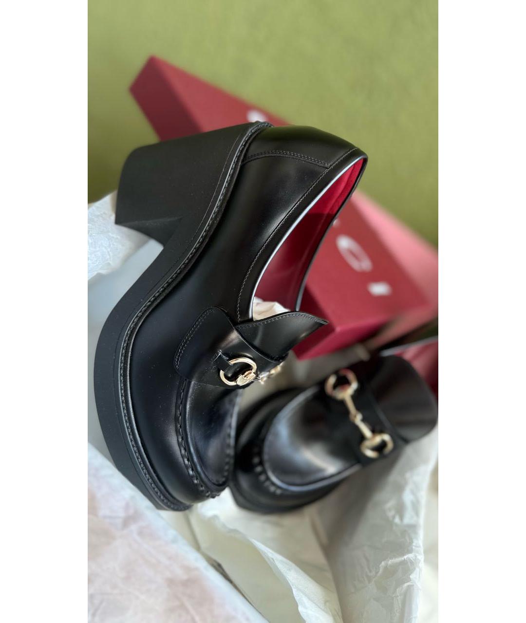 GUCCI Черные кожаные лоферы, фото 4
