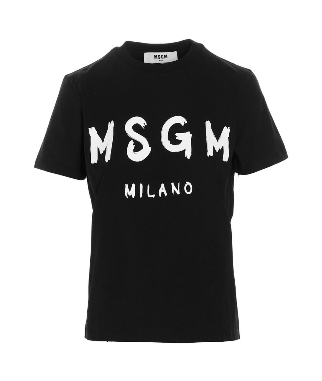 MSGM Черная хлопковая футболка, фото 1
