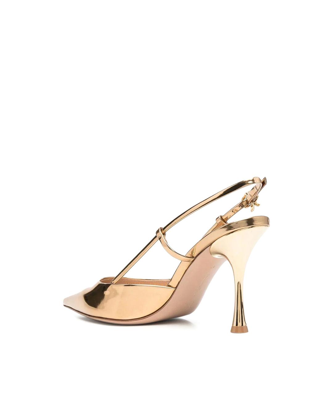 GIANVITO ROSSI Золотые кожаные туфли, фото 3
