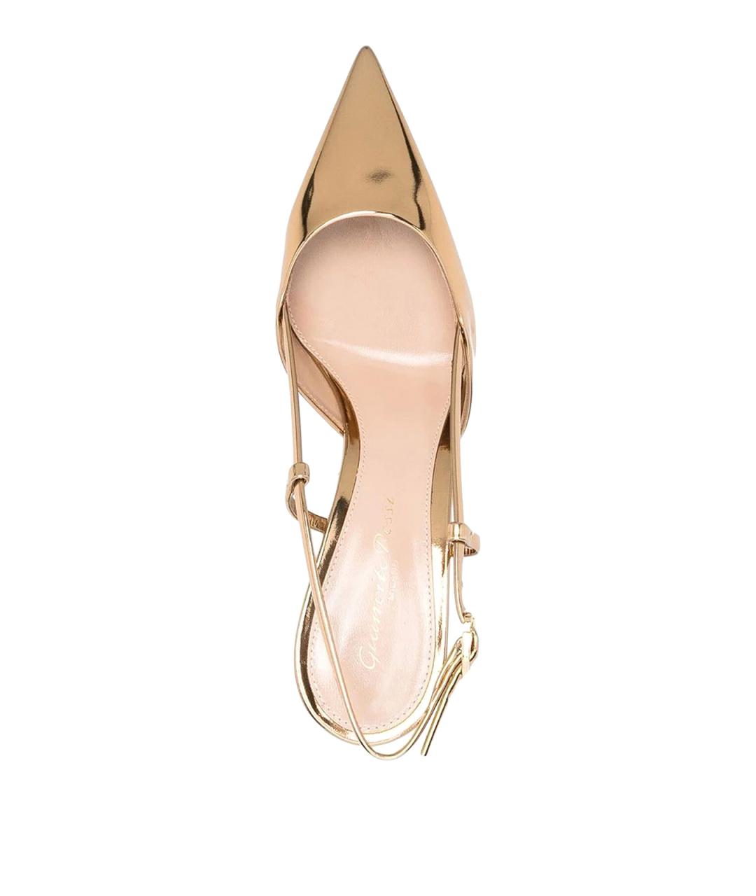 GIANVITO ROSSI Золотые кожаные туфли, фото 4