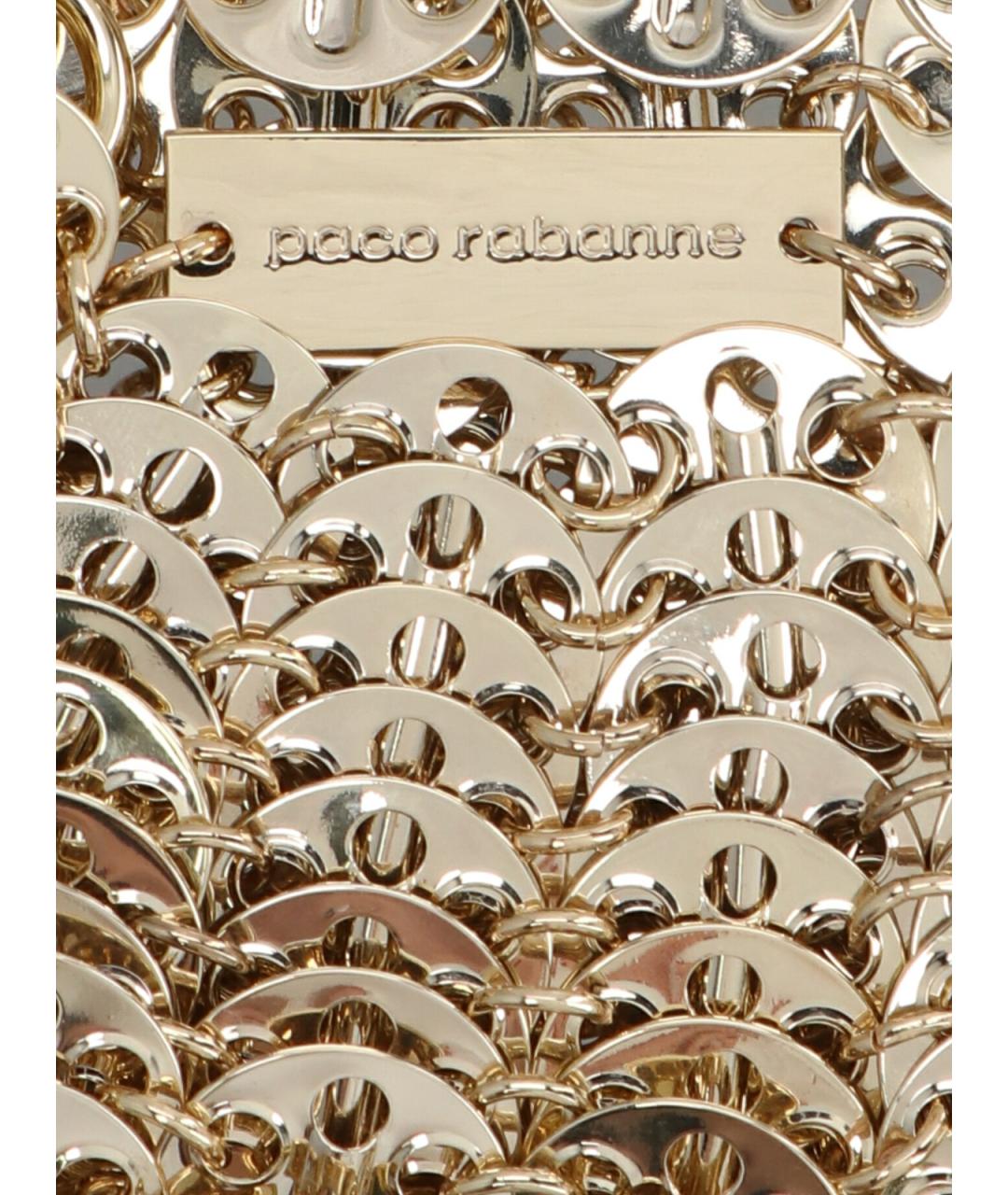 PACO RABANNE Золотая плетеная сумка через плечо, фото 4