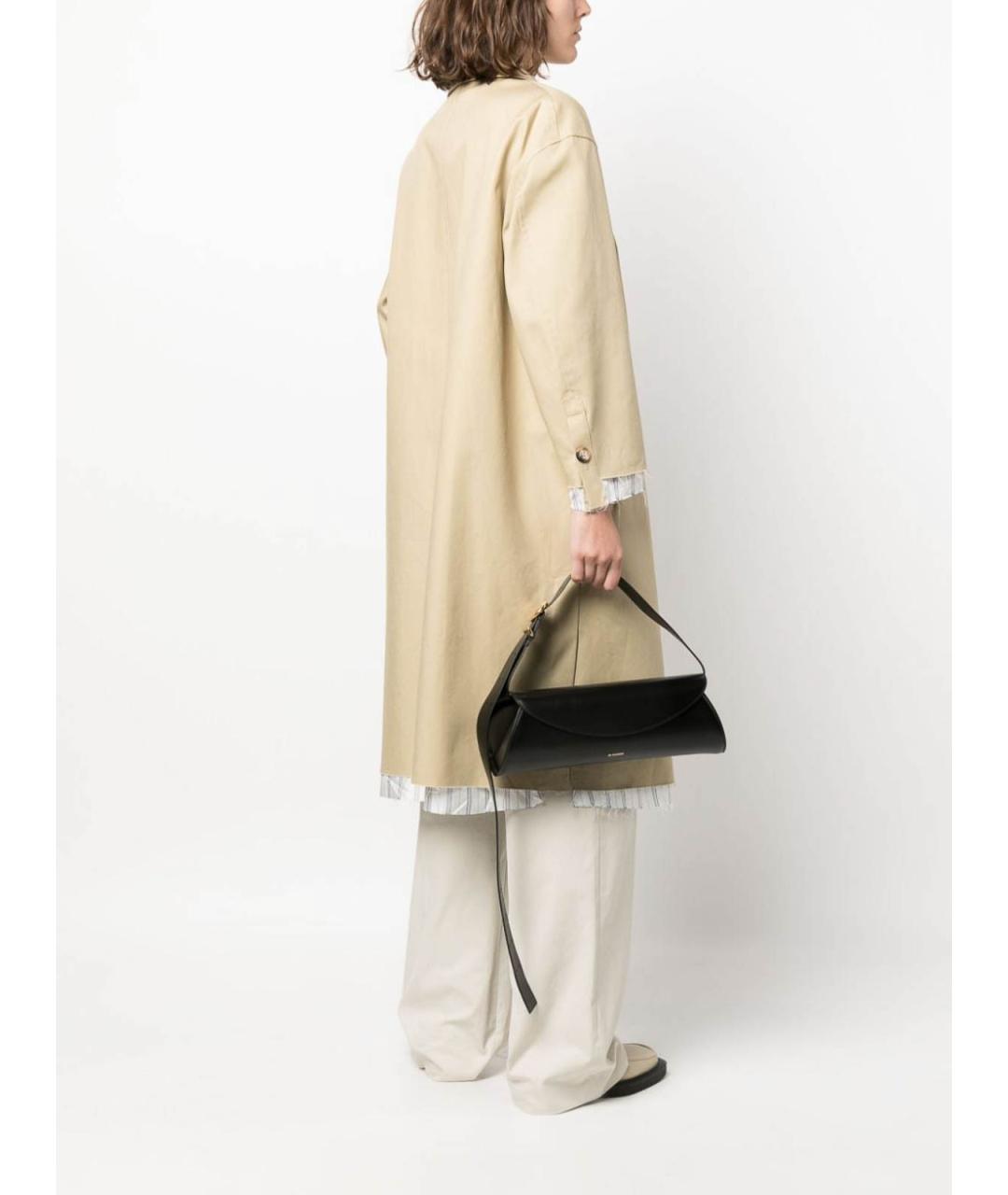 JIL SANDER Черная кожаная сумка через плечо, фото 2