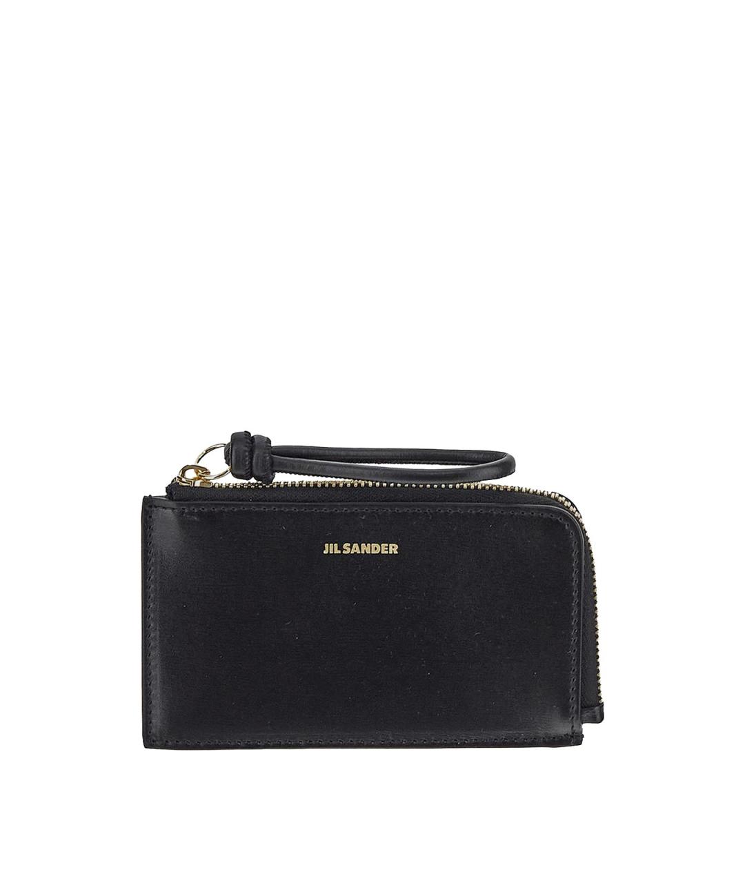 JIL SANDER Черный кожаный кошелек, фото 1