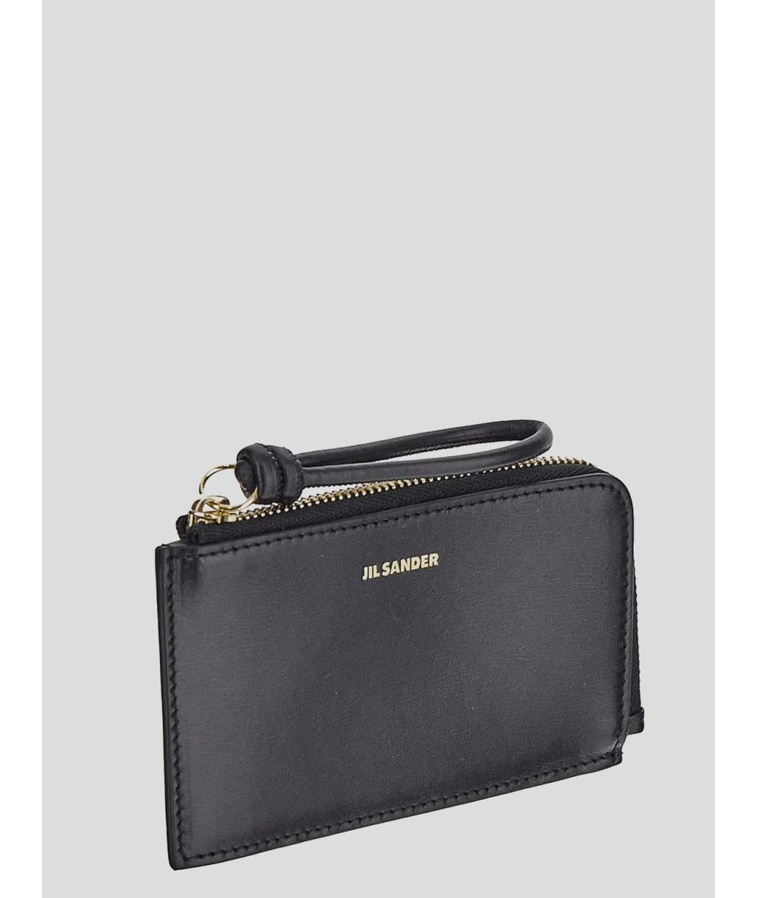 JIL SANDER Черный кожаный кошелек, фото 2