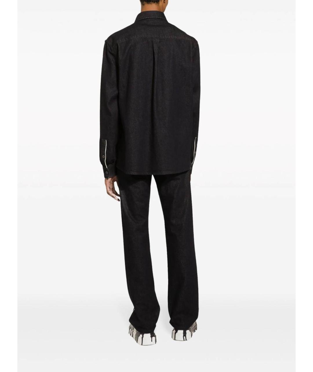 DOLCE&GABBANA Черные хлопковые прямые джинсы, фото 4