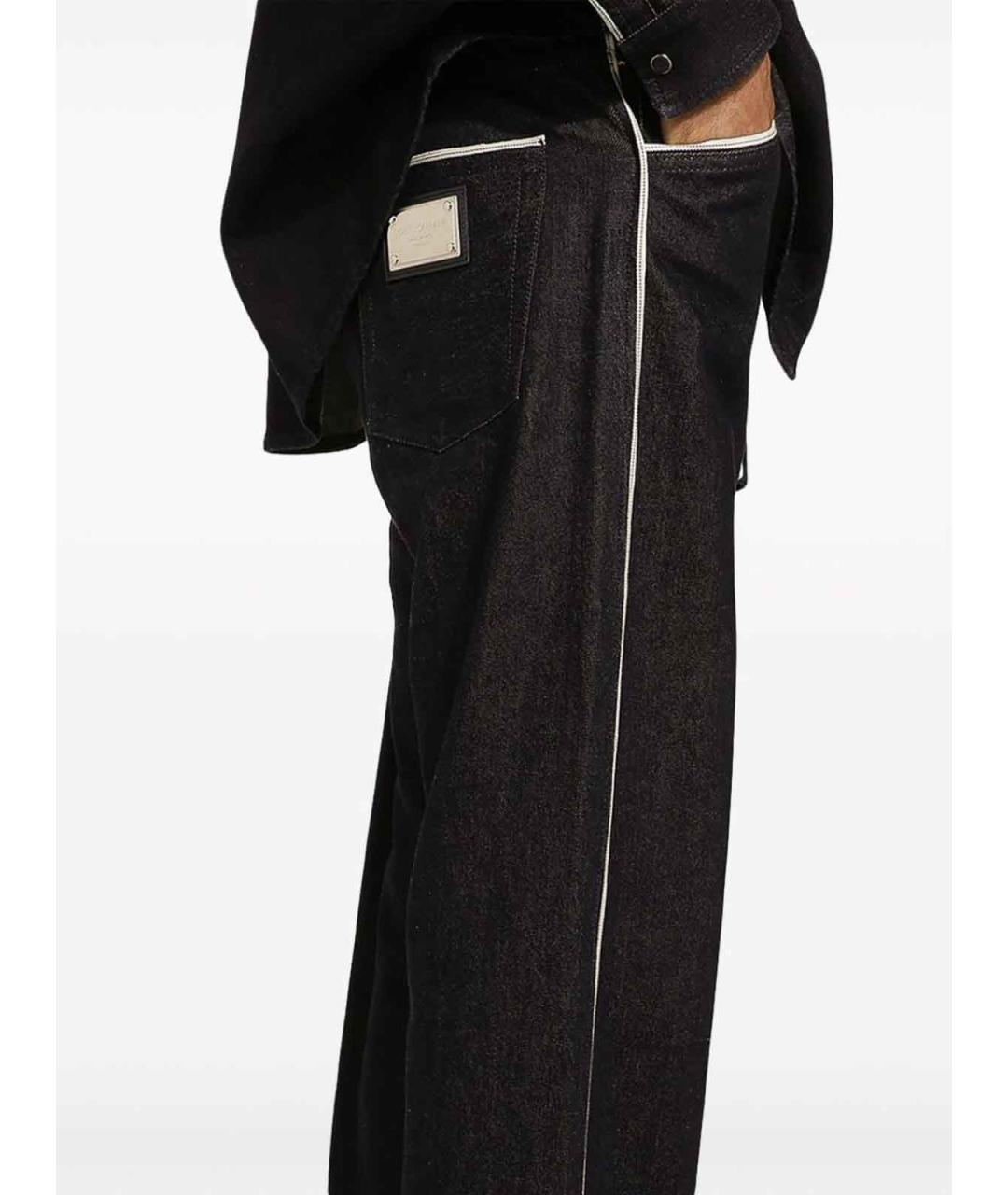 DOLCE&GABBANA Черные хлопковые прямые джинсы, фото 5